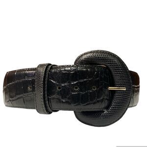 Vintage Alligator Grain Steerhide Black Belt Women's Size Medium